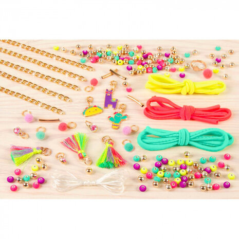 armbandjes maken meisjes goud/neon 180-delig