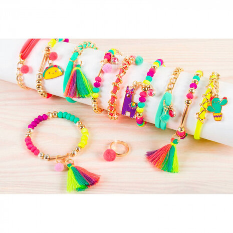 armbandjes maken meisjes goud/neon 180-delig
