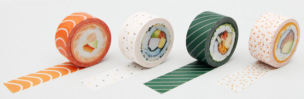 decoratietape sushi 2,3 cm papier 10M 4 stuks