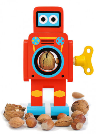 notenkraker robot 22 x 14 cm hout rood