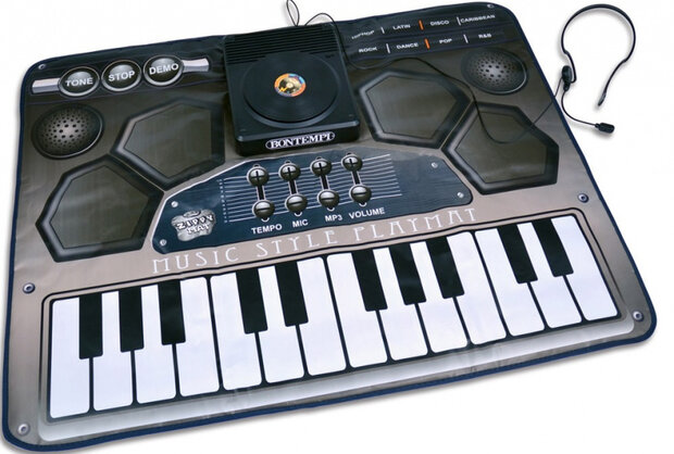 speelmat muziek junior 90 x 70 cm zwart