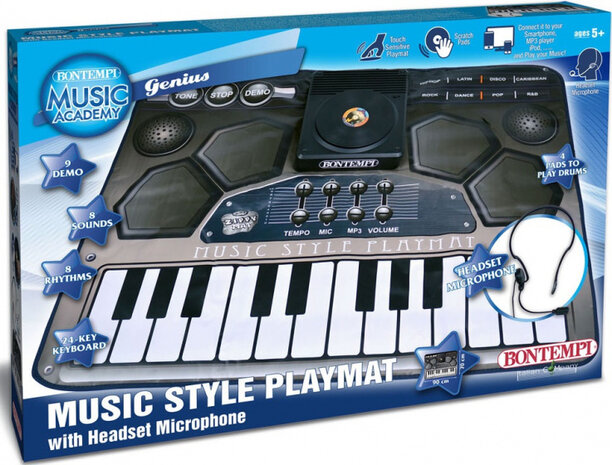 speelmat muziek junior 90 x 70 cm zwart