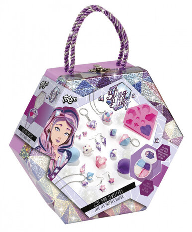 maak je eigen sieraden meisjes foam roze/blauw 22-delig