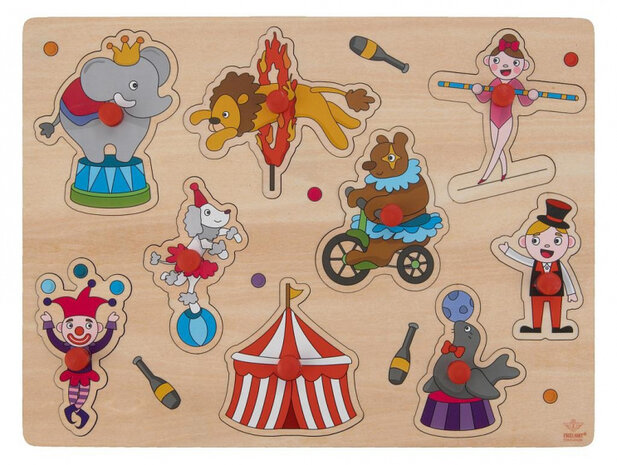 vormenpuzzel circus junior 22,5 x 30 cm hout 10-delig