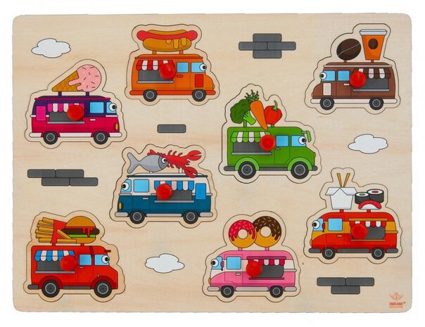 vormenpuzzel foodtruck junior 22,5 x 30 cm hout 9-delig