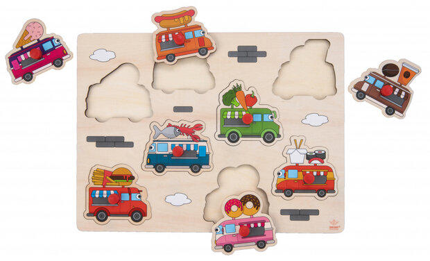 vormenpuzzel foodtruck junior 22,5 x 30 cm hout 9-delig