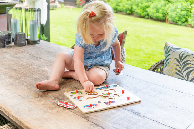 vormenpuzzel Voertuig junior 30 cm hout 12-delig