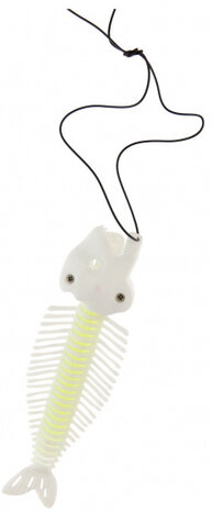 skelet vis glow-in-the-dark 10 cm 3-delig