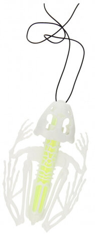 skelet kikker glow-in-the-dark 10 cm 3-delig