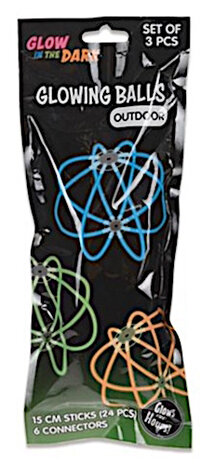 ballenset glow-in-the-dark 15 cm 3 stuks