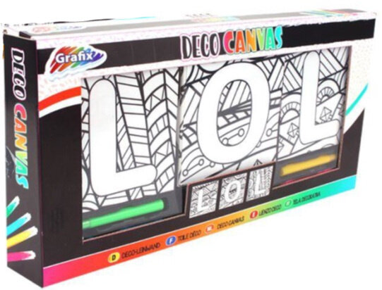 kleurset LOL junior waskrijt/canvas 4-delig