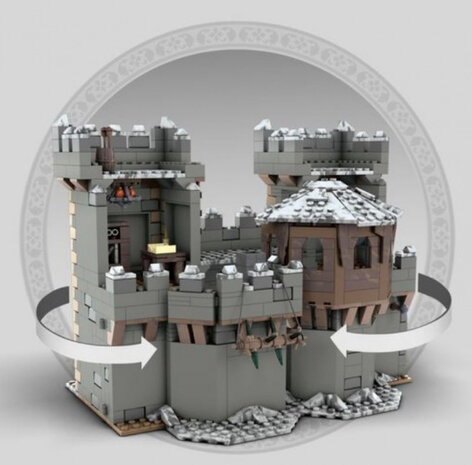 bouwset Battle of Winterfell GOT grijs 1208-delig