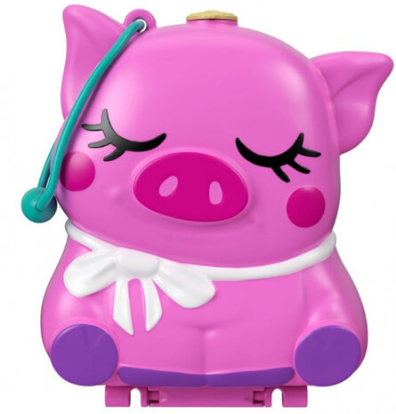 speelset Polly Pocket Farm Piggy 11,5 cm roze 7-delig