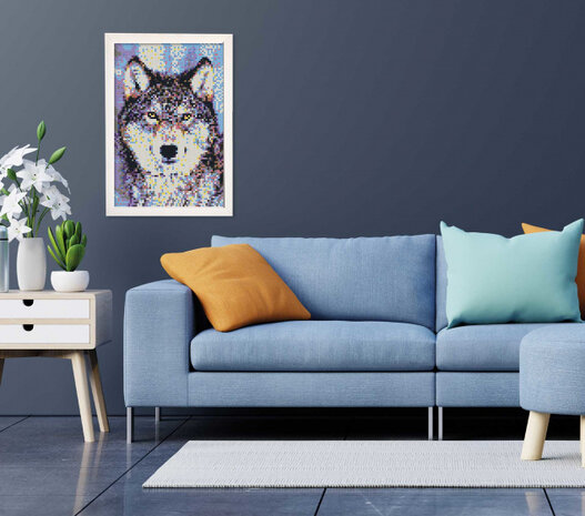 strijkkraalkunstwerk Beedz Art wolf 45,5 x 30 cm 9-delig