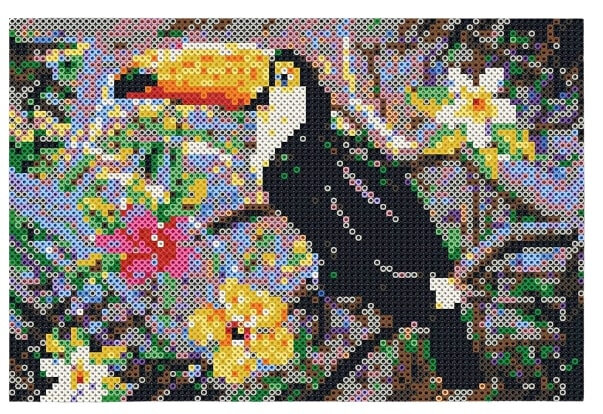 strijkkraalkunstwerk Beedz Art toekan 30 x 45,5 cm 9-delig
