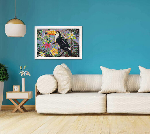 strijkkraalkunstwerk Beedz Art toekan 30 x 45,5 cm 9-delig