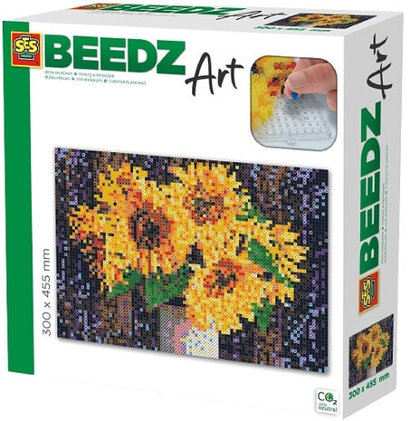 strijkkraalkunstwerk Beedz Art zonnebloem 45,5 cm 9-delig
