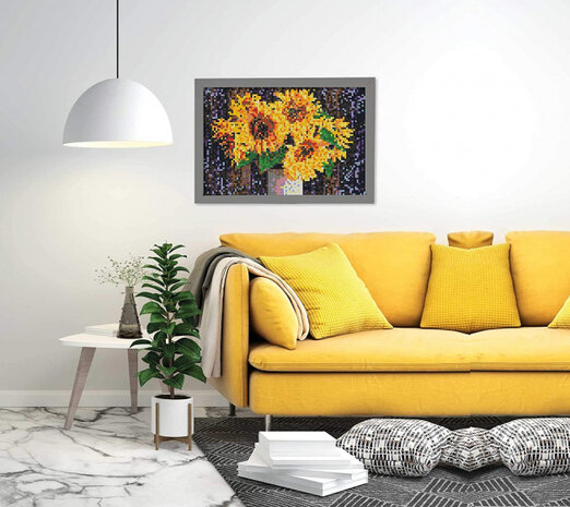 strijkkraalkunstwerk Beedz Art zonnebloem 45,5 cm 9-delig