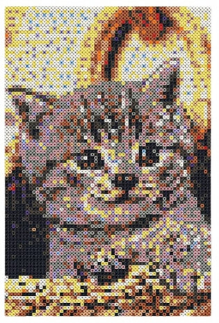 strijkkraalkunstwerk Beedz Art poes 45,5 x 30 cm 9-delig