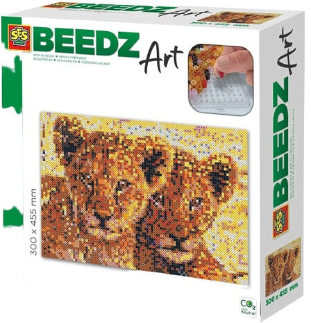 strijkkraalkunstwerk Beedz Art leeuw 30 x 45,5 cm 9-delig