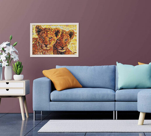 strijkkraalkunstwerk Beedz Art leeuw 30 x 45,5 cm 9-delig