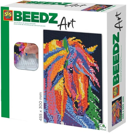 strijkkraalkunstwerk Beedz Art paard 45,5 x 30 cm 9-delig