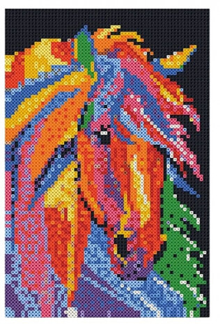 strijkkraalkunstwerk Beedz Art paard 45,5 x 30 cm 9-delig