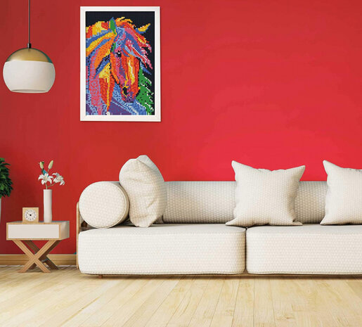 strijkkraalkunstwerk Beedz Art paard 45,5 x 30 cm 9-delig