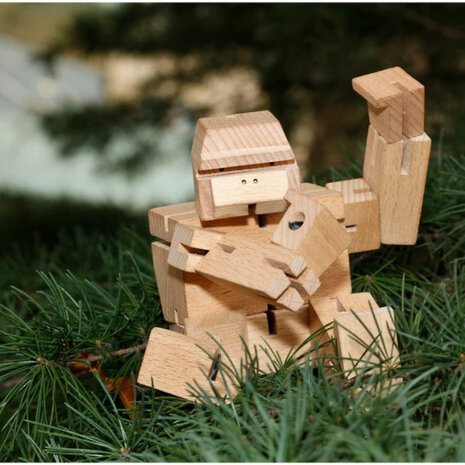 speelfiguur aap junior 5,5 x 5,5 cm hout naturel