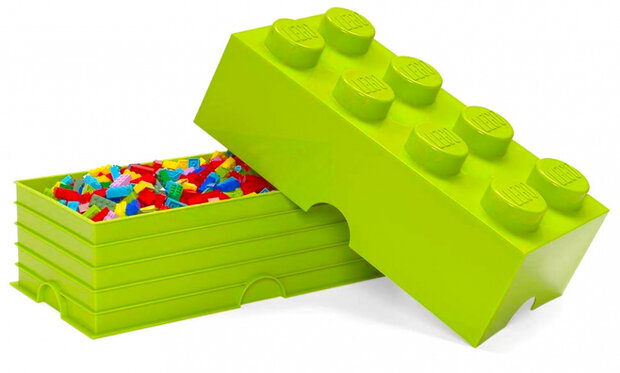 opbergsteen 8 noppen 25 x 50 cm polypropeen lime