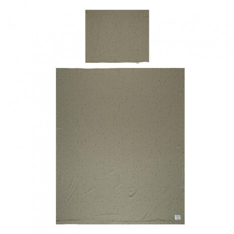 dekbedovertrek Dots junior 140 x 200 cm katoen bruin