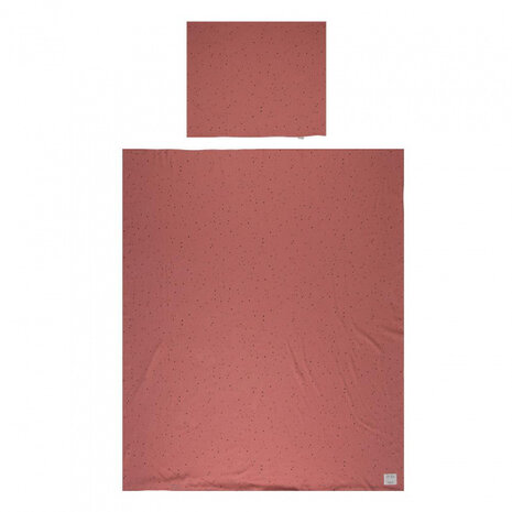 dekbedovertrek Dots junior 140 x 200 cm katoen terracotta