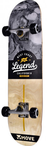 skateboard Legend 79 x 20 cm Abec 7 zwart/grijs