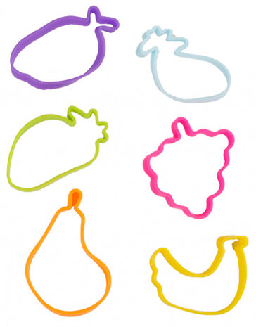 vormarmbandjes fruit junior siliconen 6-delig