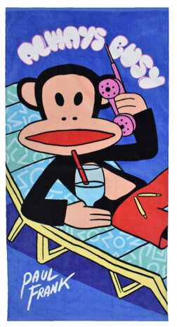 strandlaken Always Busy 140 x 70 cm katoen blauw