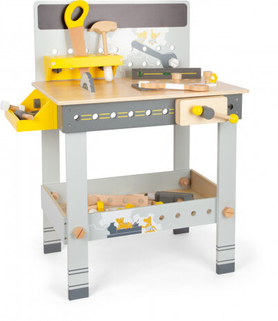 werkplaats Miniwob junior 50 x 72 cm hout grijs
