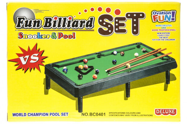 biljartspel Snooker &amp; Pool 22,5 x 15,5 cm 6-delig