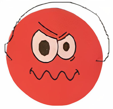 masker emoties junior 17 cm papier rood