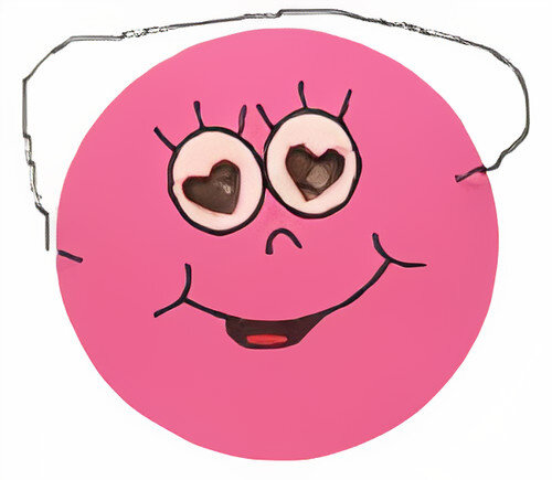 masker emoties junior 17 cm papier fuchsia