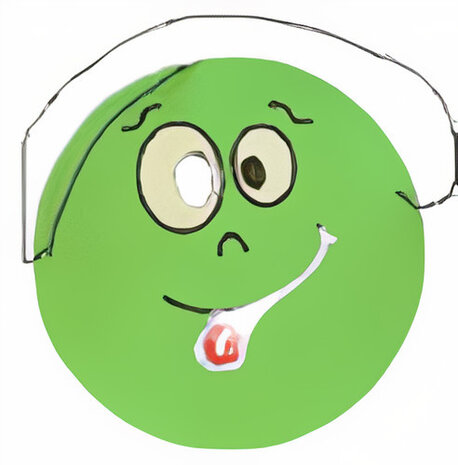 masker emoties junior 17 cm papier groen
