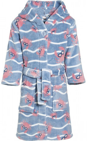 badjas krab junior polyester blauw maat 158/164