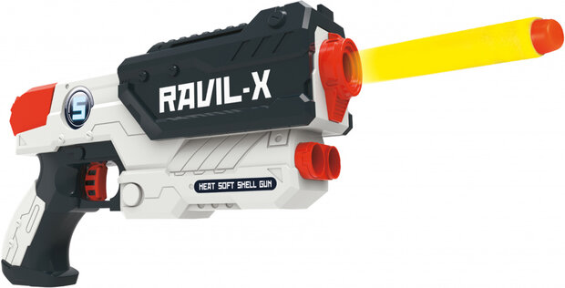 pistool Foam Strike X junior wit/grijs/rood 6-delig
