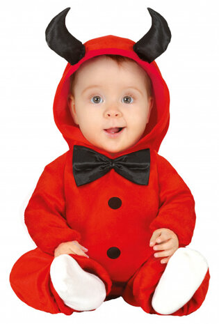 onesie duivel junior polyester rood mt 6-12 maanden