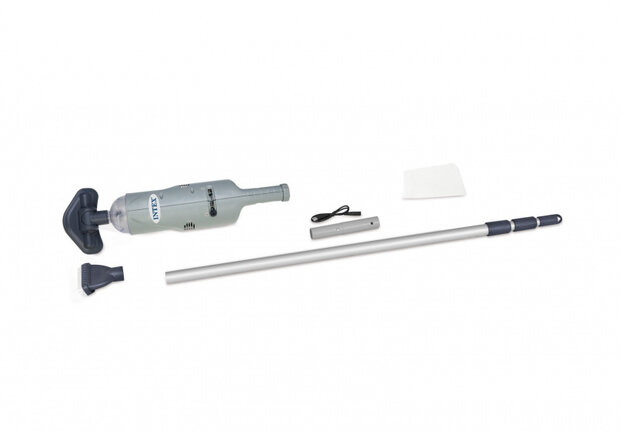 zwembadstofzuiger oplaadbaar 239 cm USB aluminium grijs