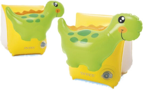 zwemvleugels 3D Dino 23 x 20 cm pvc geel/groen