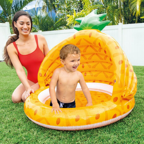 opblaaszwembad ananas 58414NP 102 x 94 cm PVC oranje