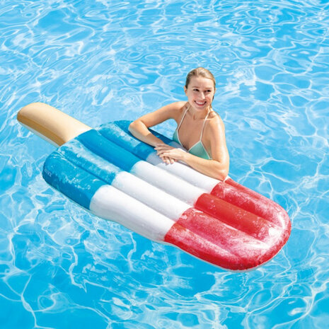 luchtbed Ice Pop 191 x 76 cm pvc rood/wit/blauw/beige