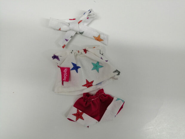 tienerpop kleertjes Luci junior vinyl wit/rood