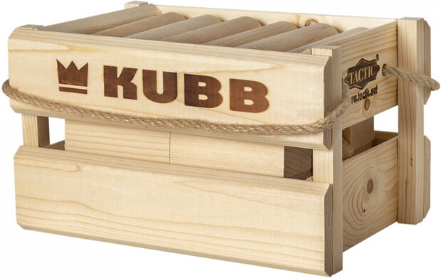 buitenspel Kubb junior 23 x 15 cm hout geel 22-delig