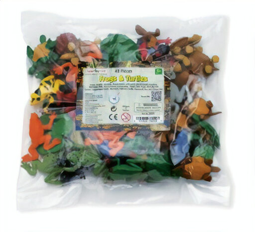 speelset kikkers &amp; schildpadden junior 4-7,5 cm 48 stuks